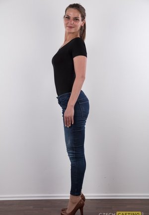 18 year old beauty Kaci Starr stripping off satin bra and panty set